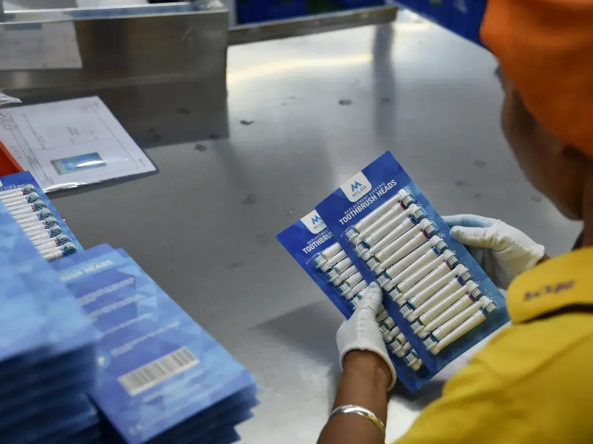 Precision engineering test equipment running an electric toothbrush handle at AileCare
