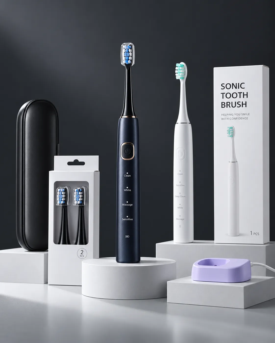 Electric toothbrush OEM ODM product customization with brush head and charging design